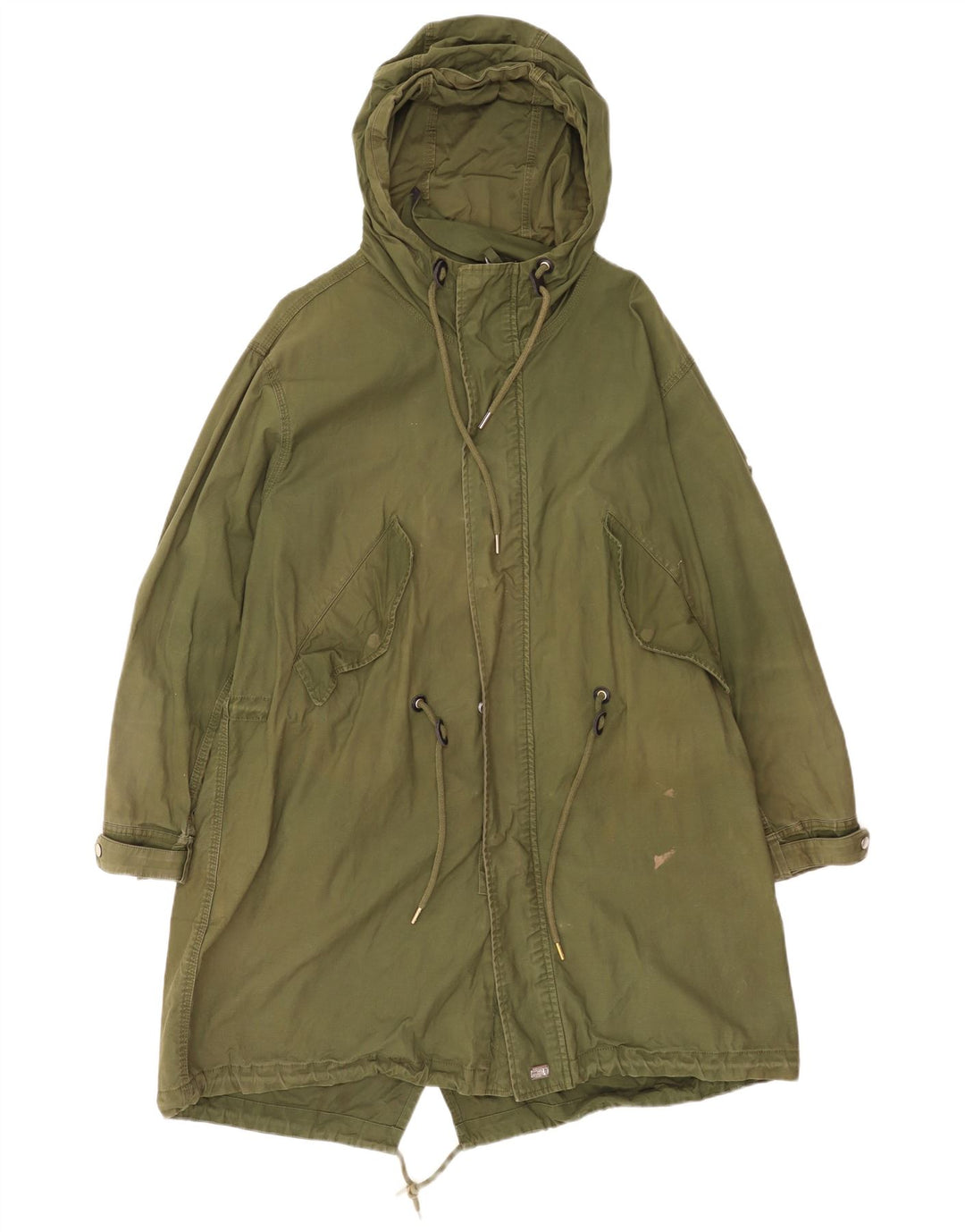 Diesel Herre Hooded Parka Jacket UK 38 Medium Green Bomuld