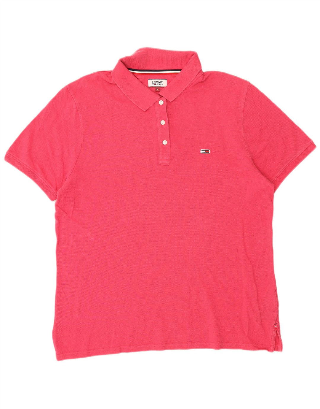 Tommy Hilfiger Dame Polo Shirt UK 16 Large Pink Bomuld
