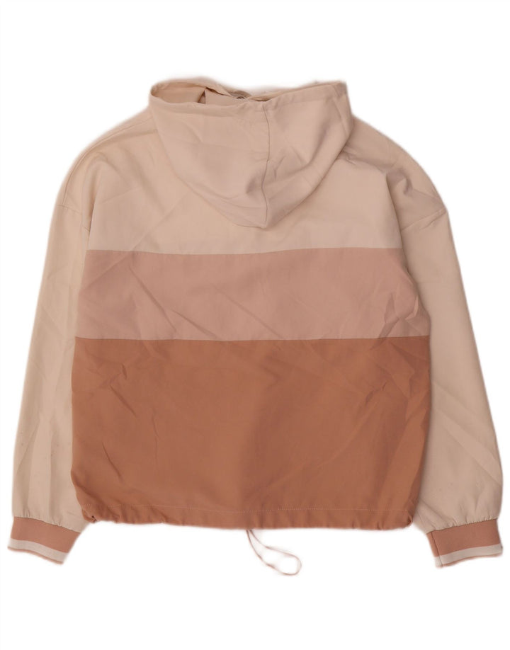 Zara Dame Hætte Anorak Jacket UK 10 Small Multicolor Colourblock