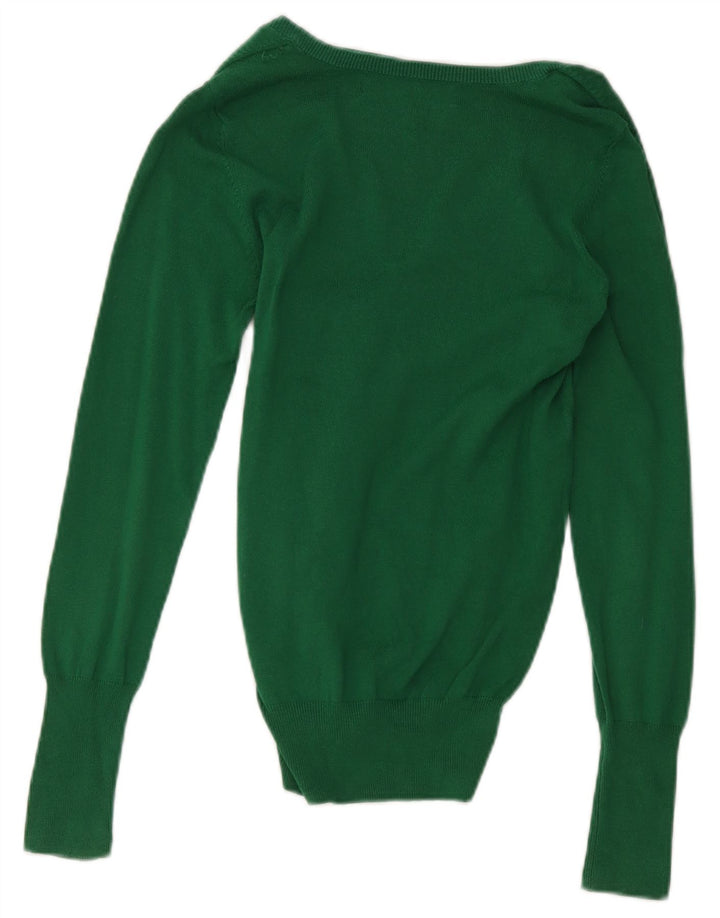 Zara Dame V-hals sweater UK 14 Stor Grøn