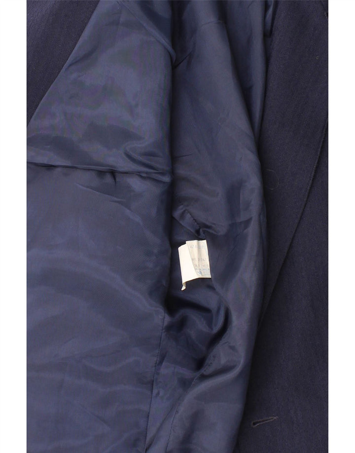 VINTAGE Womens Double Breasted Blazer Jacket UK 18 XL Navy Blue Polyester Vintage Vintage and Second-Hand Vintage from Messina Hembry 