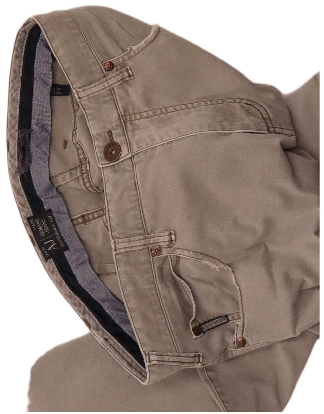 ARMANI Straight Casual Bukser til mænd W32 L30 Grå Bomuld