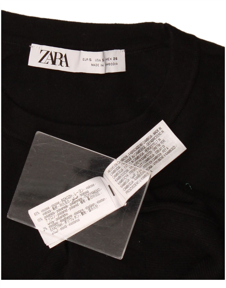 Zara Dame sweater med rund hals DK 10 Lille sort viskose