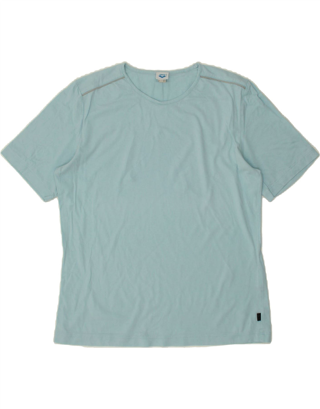 ARENA Womens T-Shirt Top UK 12 Medium Blue Cotton Vintage Arena and Second-Hand Arena from Messina Hembry 