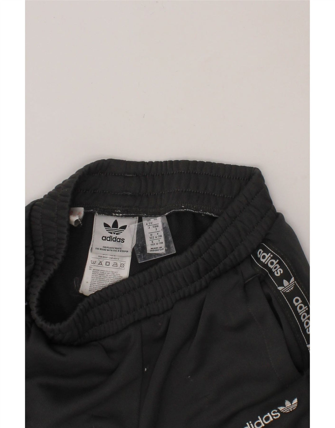ADIDAS Boys Graphic Tracksuit Trousers Joggers 6-7 Years  Grey Polyester Vintage Adidas and Second-Hand Adidas from Messina Hembry 