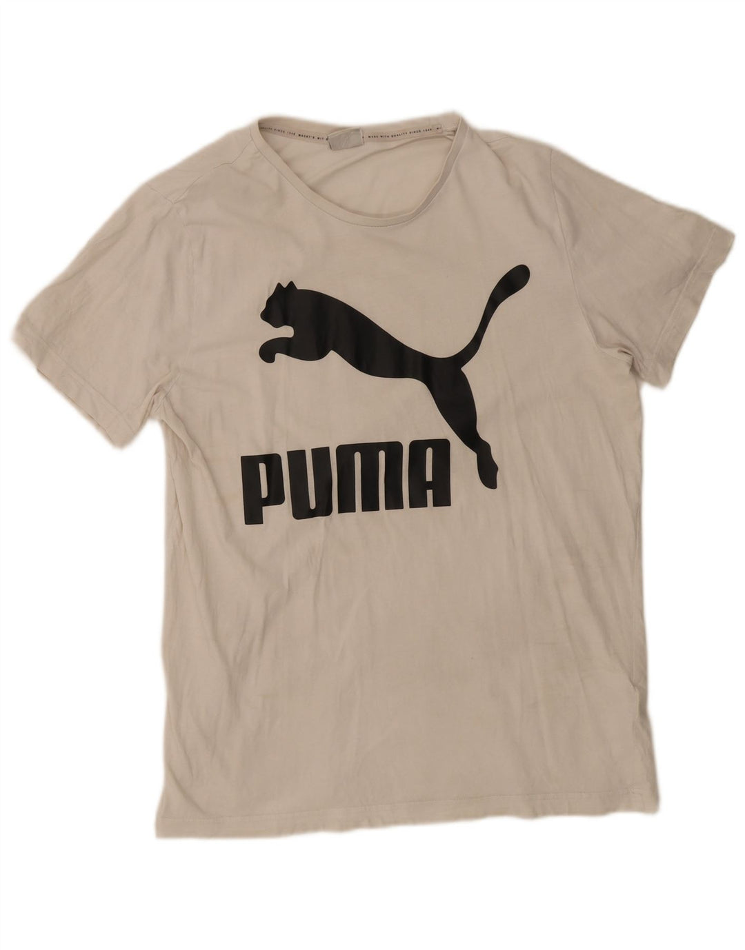Puma Herre Grafisk T-Shirt Top Stor Hvid Bomuld