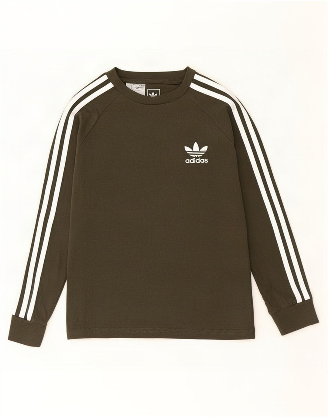 Adidas Boys Top Langærmet 9-10 år Khaki Bomuld