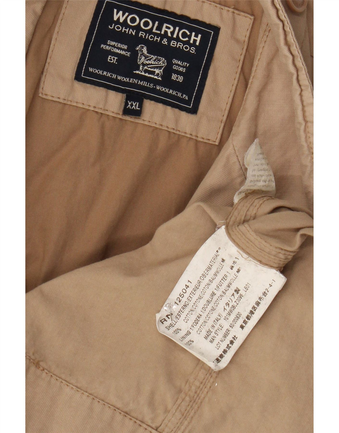 Woolrich Herre Utility Jacket UK 44 2XL Beige Bomuld