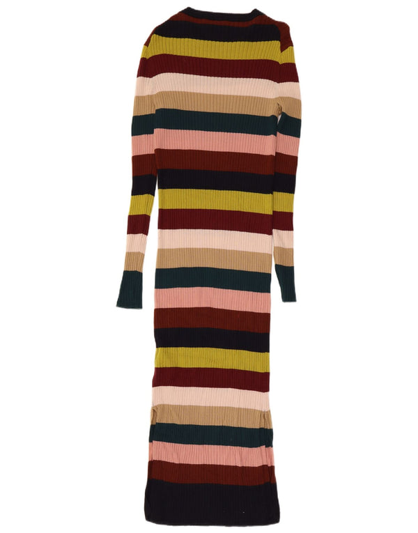 Whistles Dame Maxi Jumper Kjole UK 4 XS Flerfarvet stribet uld