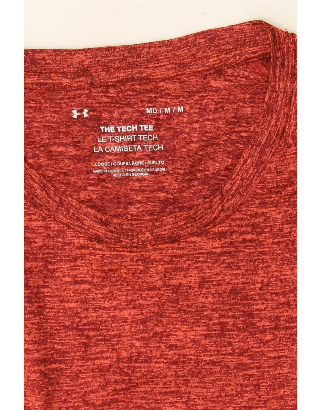 Under Armour Herre T-Shirt Top Medium Rød Flecked