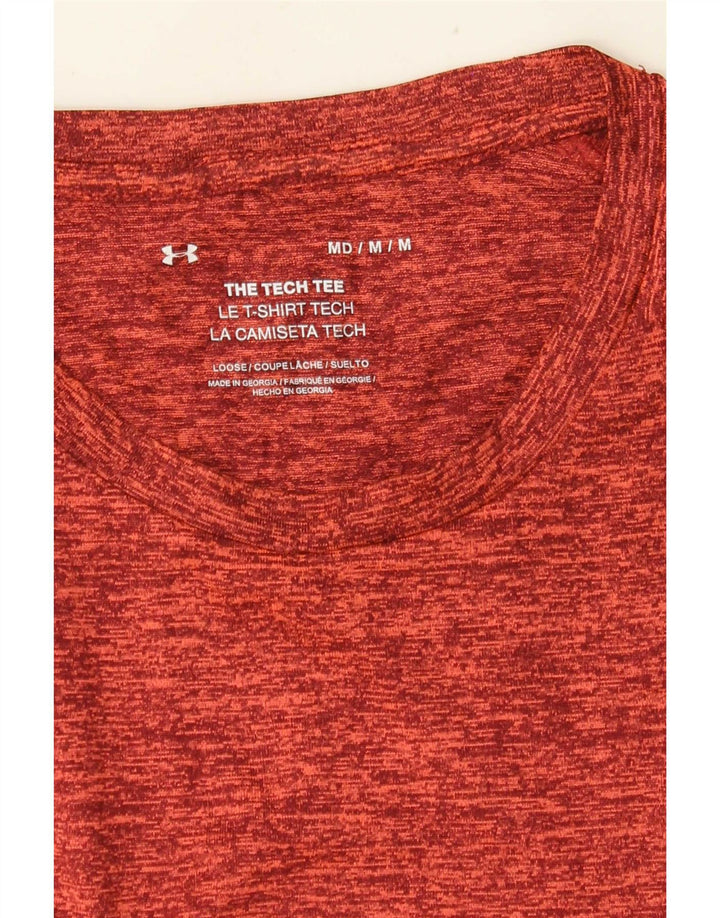 Under Armour Herre T-Shirt Top Medium Rød Flecked