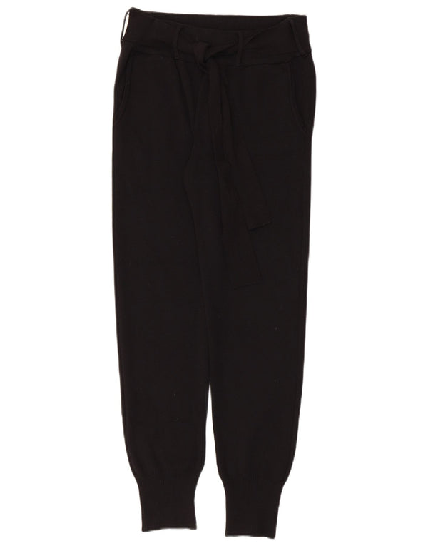 Zara Womens Crop træningsdragt Bukser Joggers UK 10 Small Black Viscose