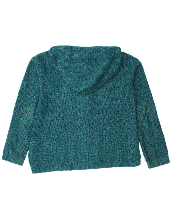 Fat Face Dame Hætte Cardigan Sweater UK 12 Medium Green