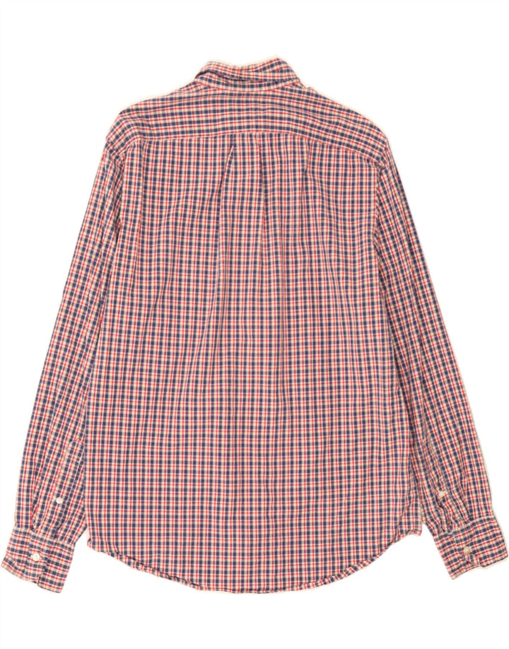 J. CREW Mens Classic Fit Shirt Medium Navy Blue Check Cotton Vintage J. Crew and Second-Hand J. Crew from Messina Hembry 