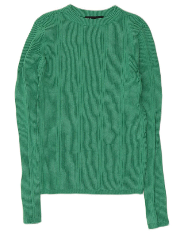 Marks & Spencer Dame Crop Boat Neck Jumper Sweater UK 10 Small Green