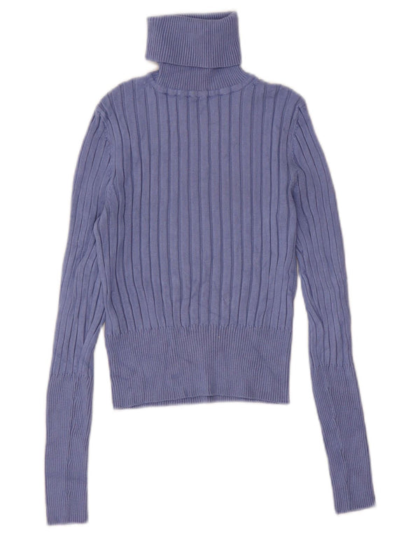Zara Womens Crop Oversized rullehals sweater UK 12 Medium Purple