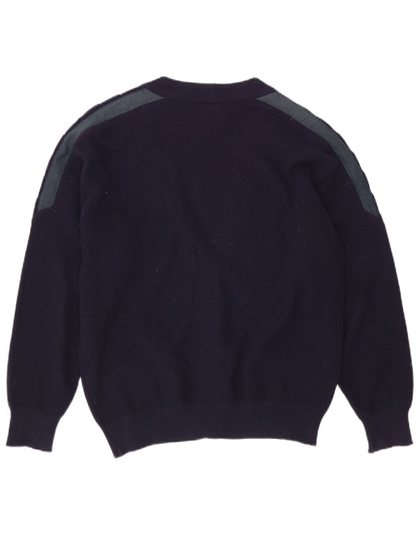 Navigare Herre cardigan sweater Medium Marineblå Colourblock Merinould