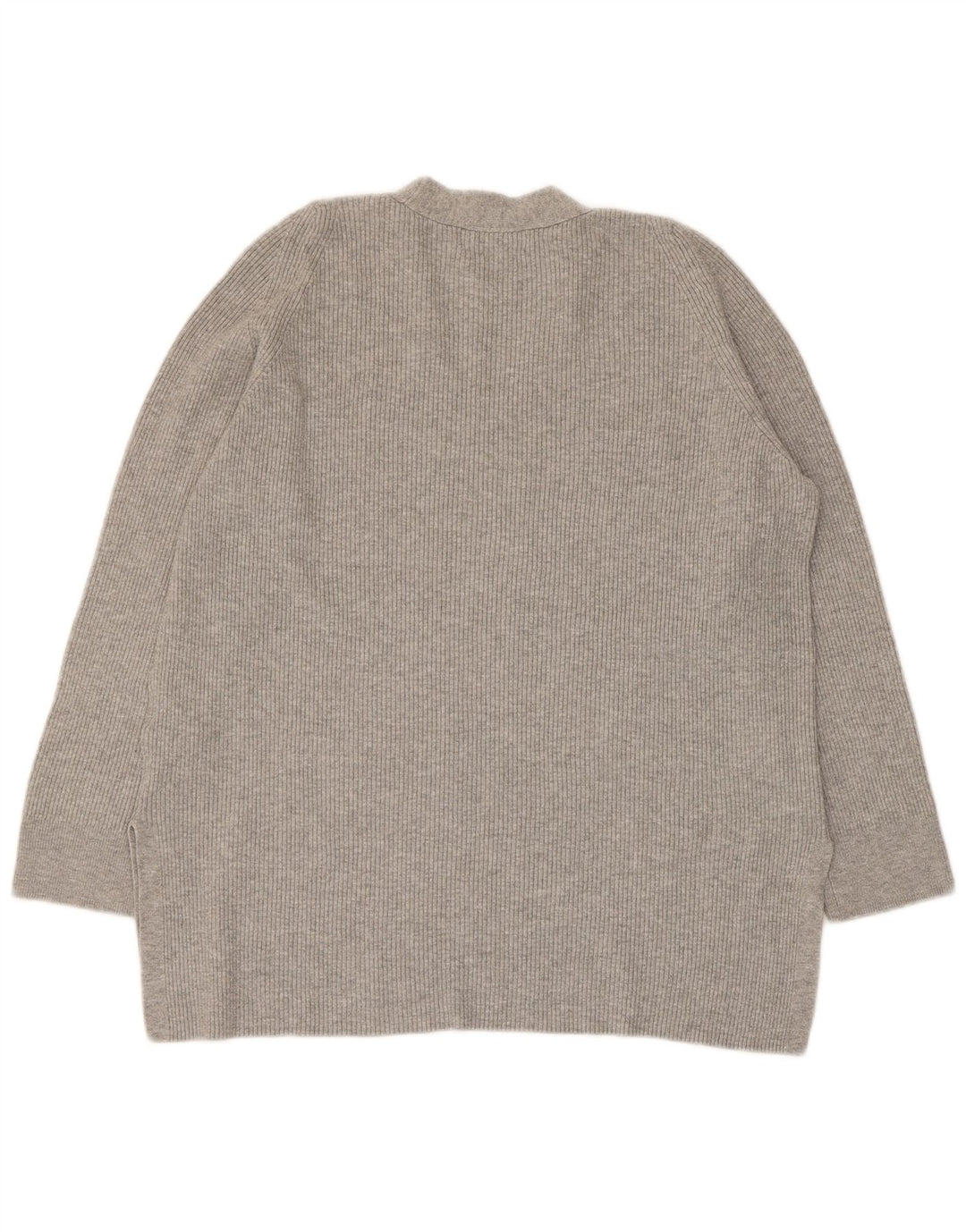 Marks & Spencer Dame V-hals sweater UK 14 Stor Grå Viscose