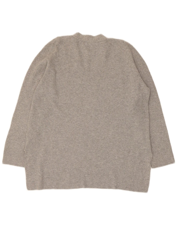 Marks & Spencer Dame V-hals sweater UK 14 Stor Grå Viscose