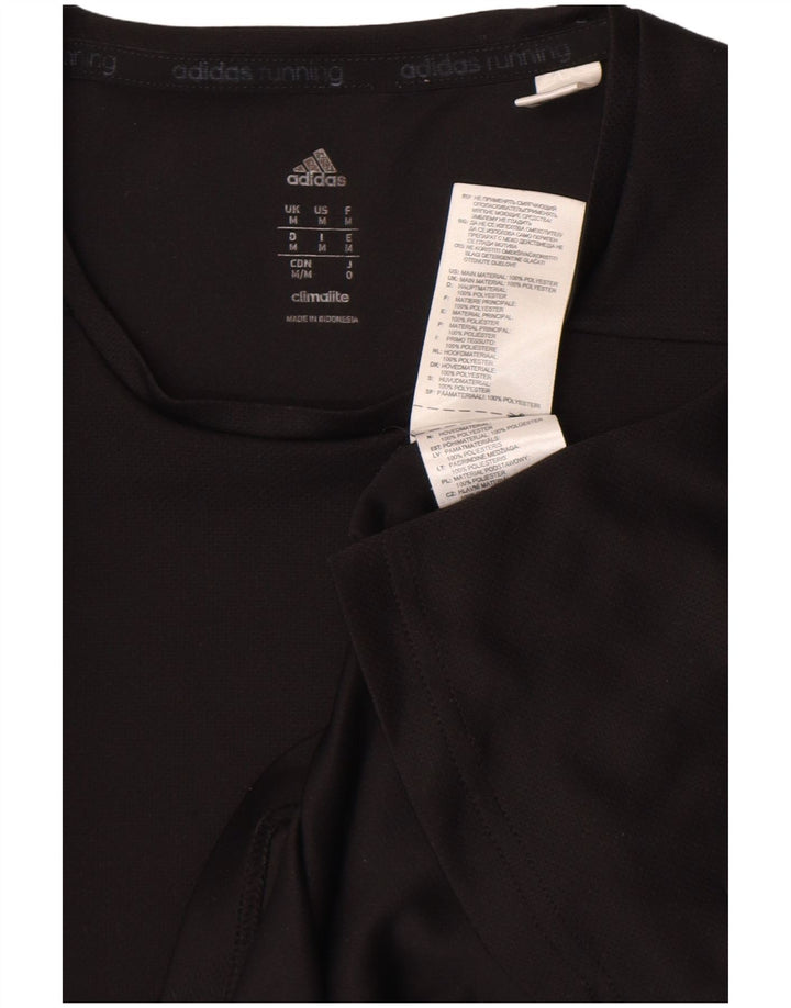 Adidas Herre Climalite T-Shirt Top Medium Sort Polyester