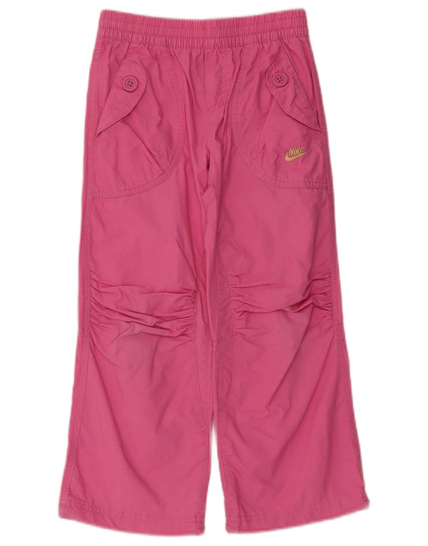 Nike Piger Cargo Bukser med brede ben 5-6 år Medium W22 L20 Pink Bomuld