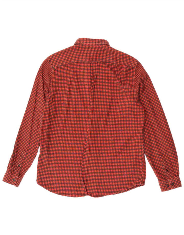 Ben Sherman Herre flannelskjorte Stor rød Houndstooth Bomuld
