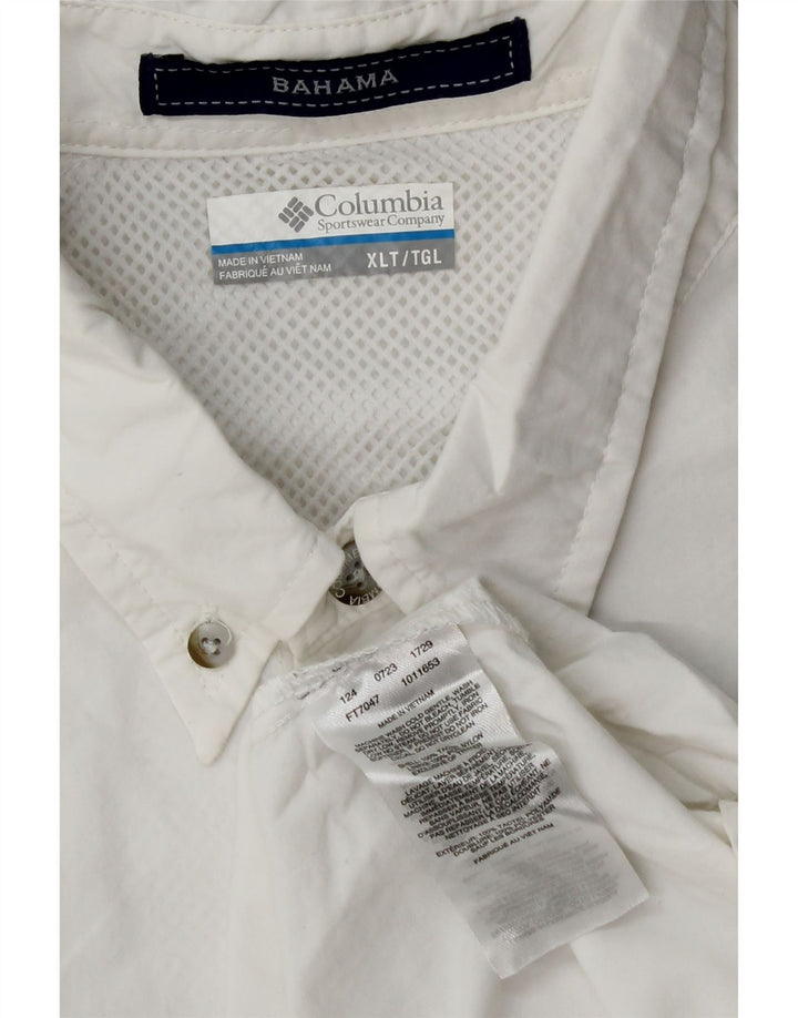 Columbia Herre høj kortærmet skjorte XL hvid polyester
