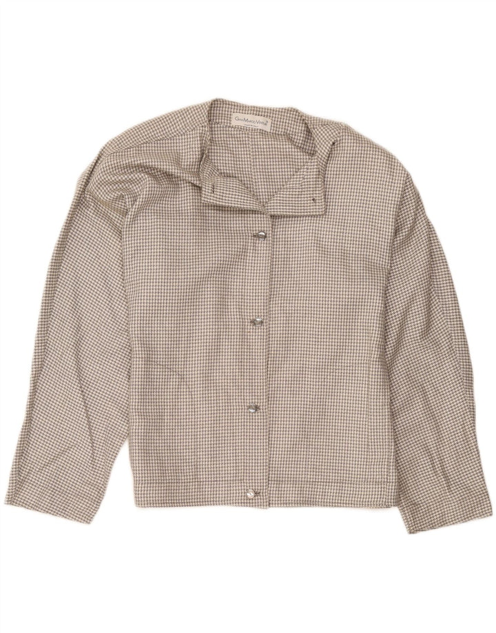 Gian Marco Venturi Dame Bomber Jacket UK 12 Medium Grey Houndstooth