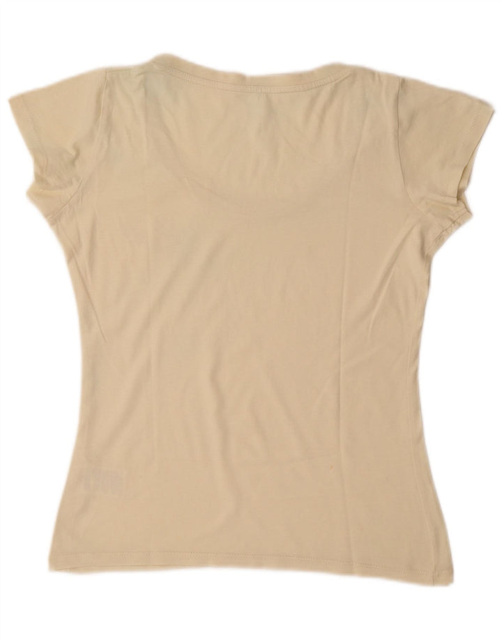 Guru Dame T-Shirt Top UK 12 Medium Off White Bomuld
