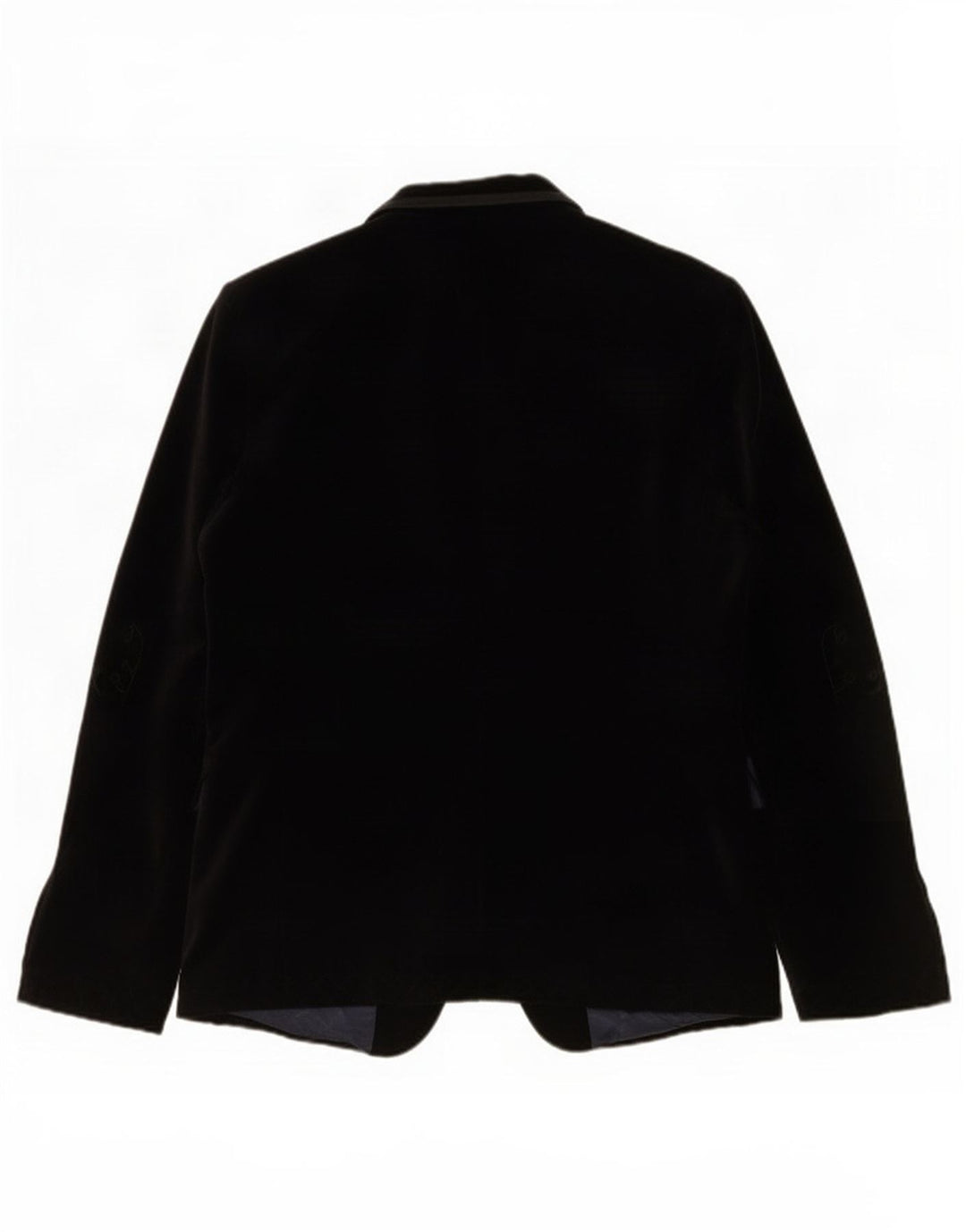 Zara Herre 1 Knap Velvet Blazer Jacket EU 50 Medium Sort Bomuld
