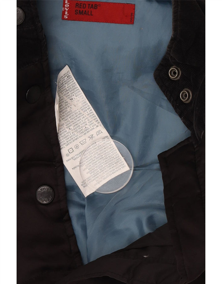 Levi's Womens Crop Polstret Gilet UK 10 Small Black Polyester