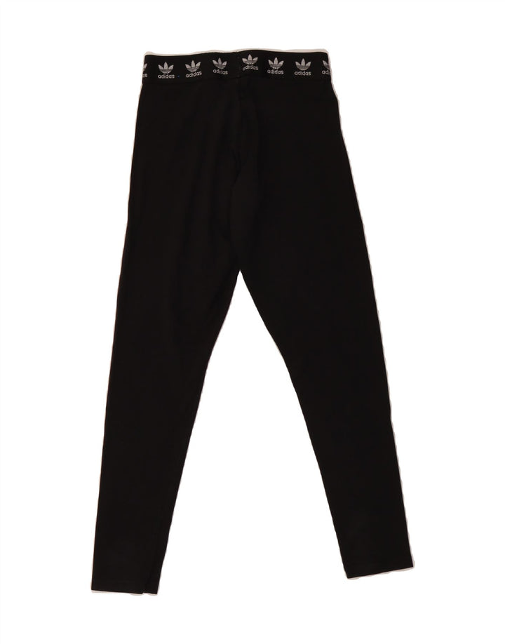 ADIDAS Womens Graphic Leggings UK 10 Small  Black Cotton Vintage Adidas and Second-Hand Adidas from Messina Hembry 