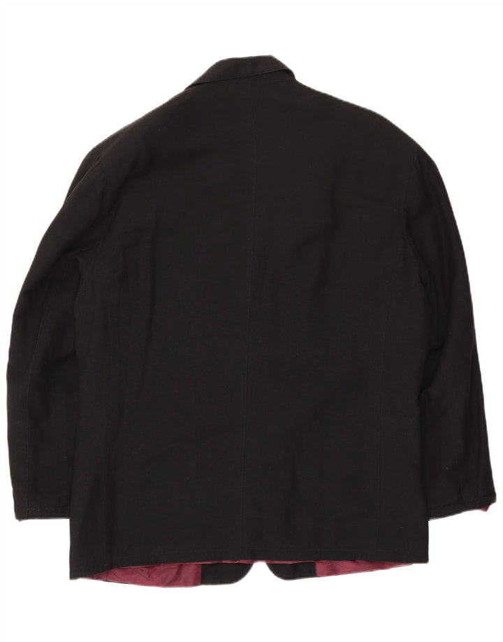 PIONEER Mens 2 Button Blazer Jacket UK 38 Medium Black Viscose Classic