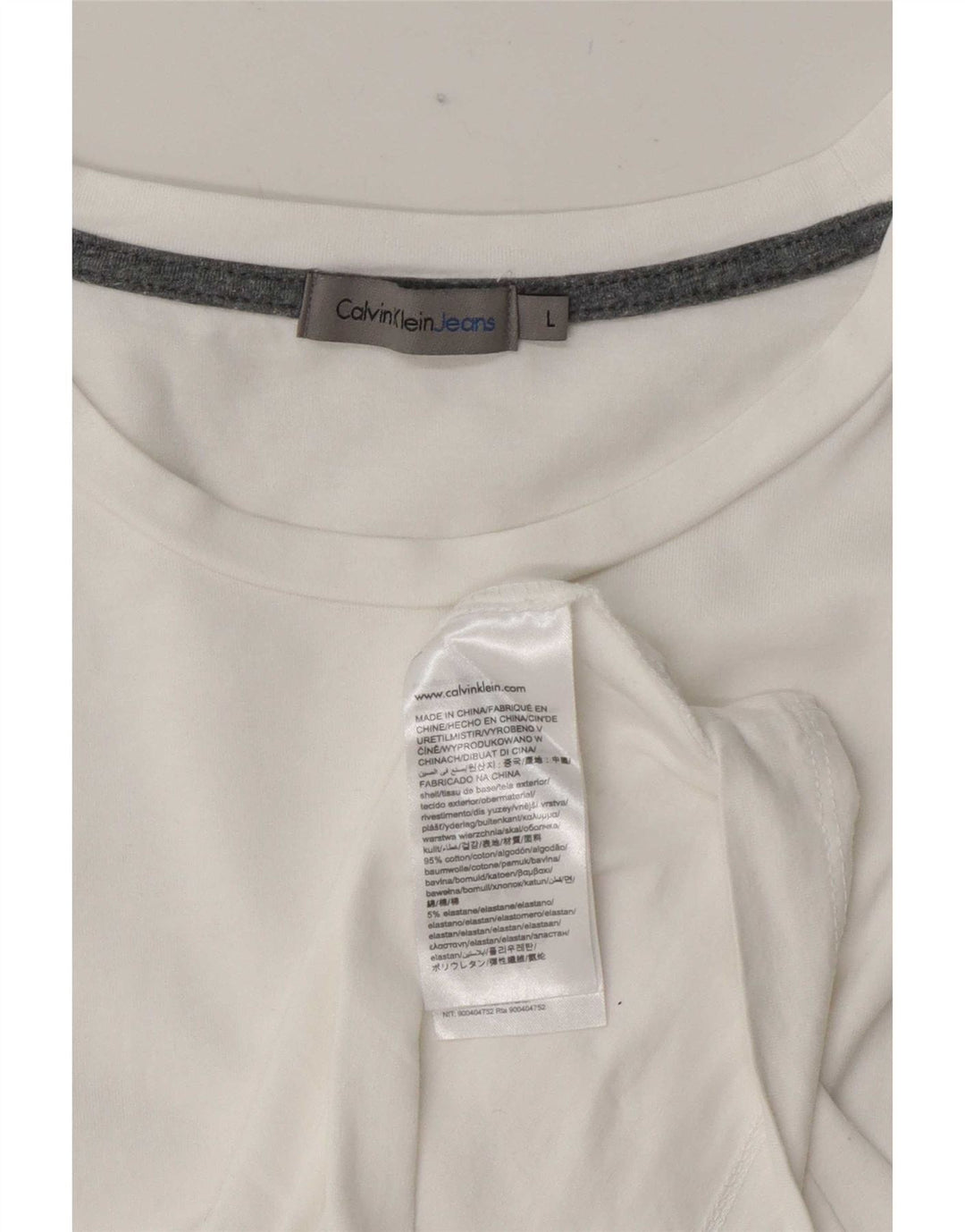 Calvin Klein Jeans Herre T-Shirt Top Stor Hvid Bomuld