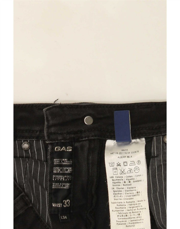 Gas Dame Albert Slim Jeans W33 L28 Sort Bomuld