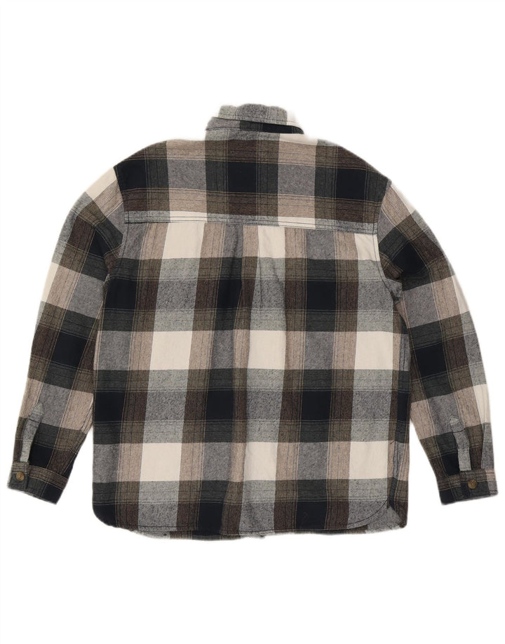 Fat Face Dame Oversized Flanell Shirt UK 10 Small Grey Ternet Bomuld