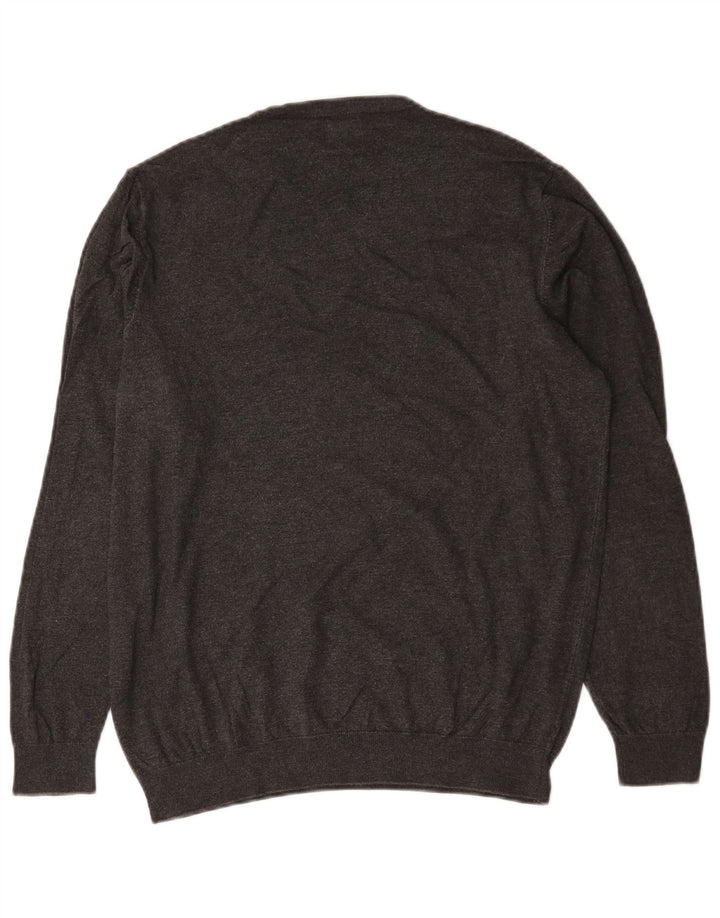 Zara sweater med rund hals til kvinder UK 14 Medium Grey Flecked Viscose