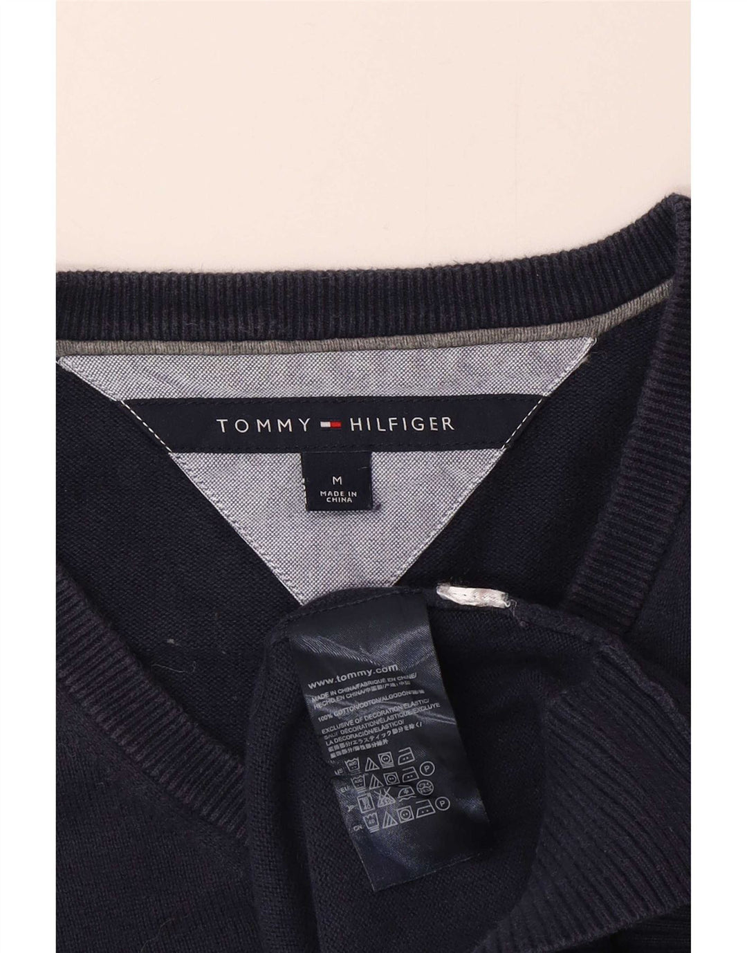 Tommy Hilfiger Herre V-hals sweater Medium Marineblå Bomuld