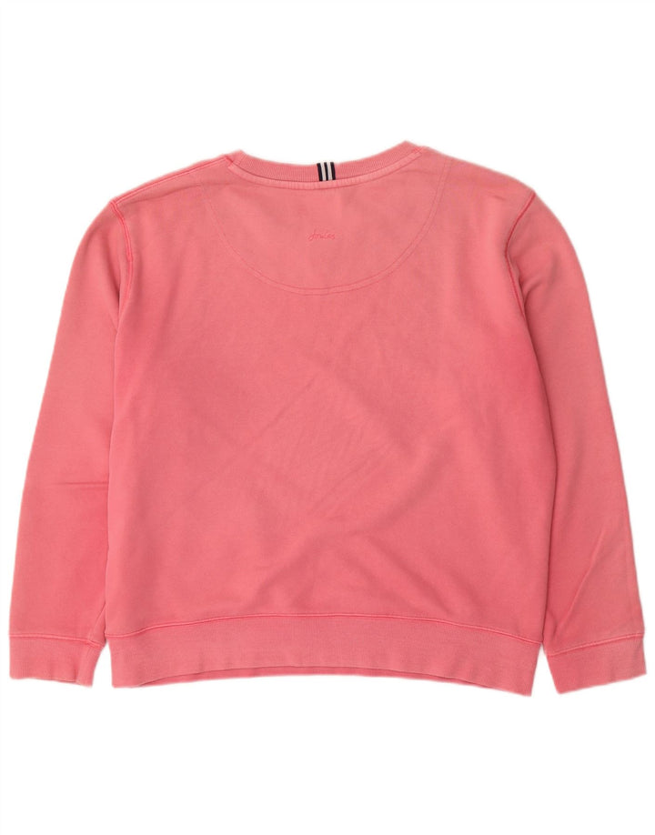 JOULES Womens Oversized Sweatshirt Jumper UK 12 Medium Pink Cotton