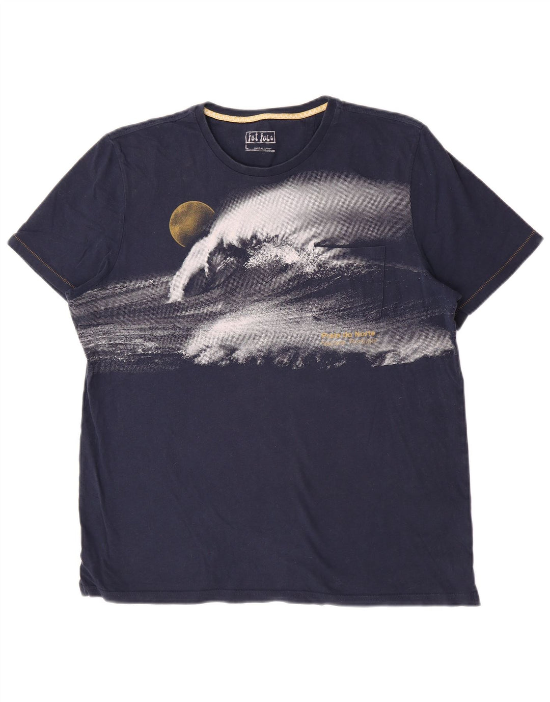 Fat Face Herre grafisk T-shirt Top Stor marineblå bomuld