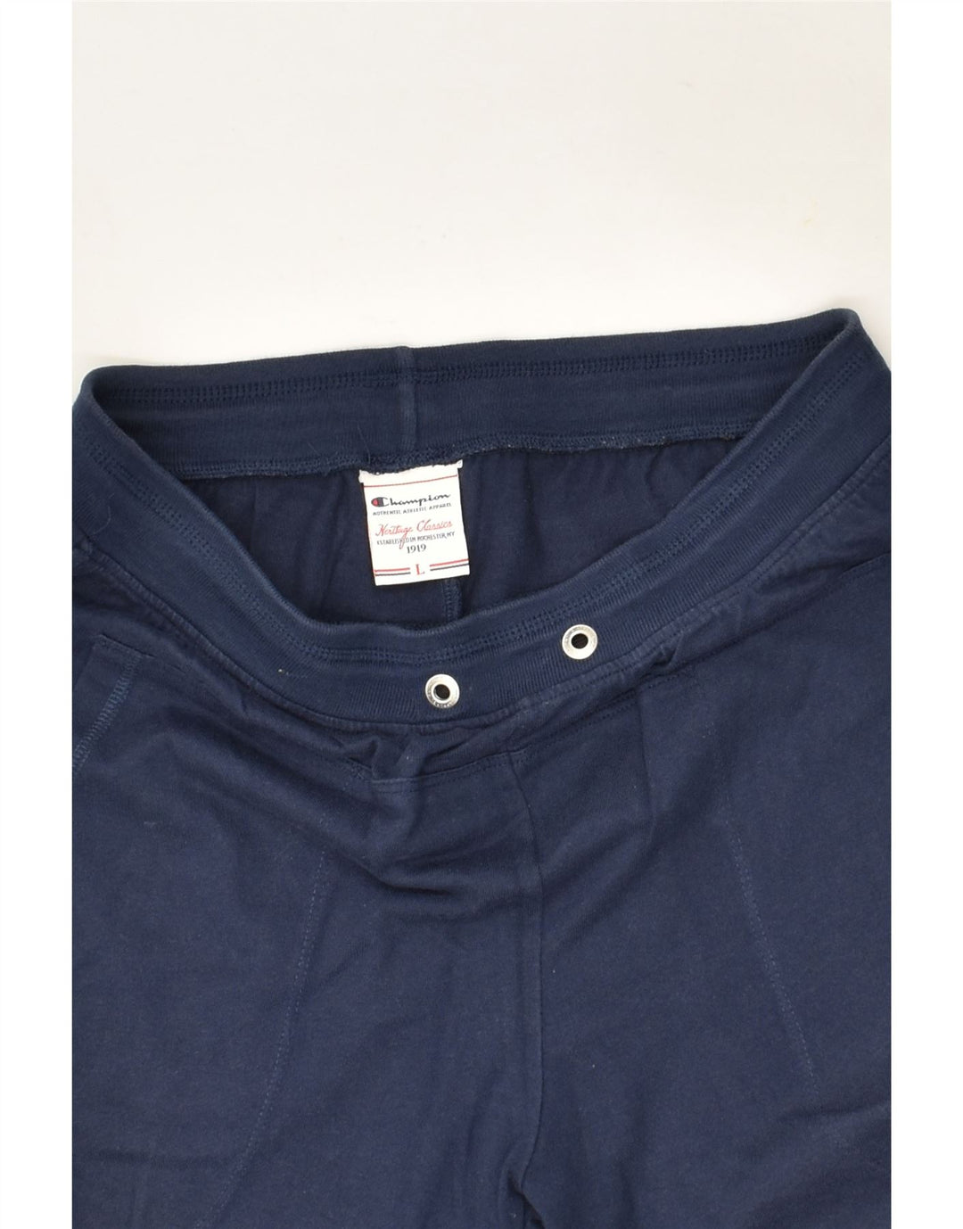 CHAMPION Womens Heritage Classics Tracksuit Trousers UK 14 Large Navy Blue | Vintage Champion | Thrift | Second-Hand Champion | Used Clothing | Messina Hembry 