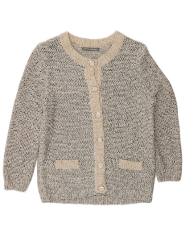 Marks & Spencer Dame Cardigan Sweater UK 12 Medium Sølv Flecked