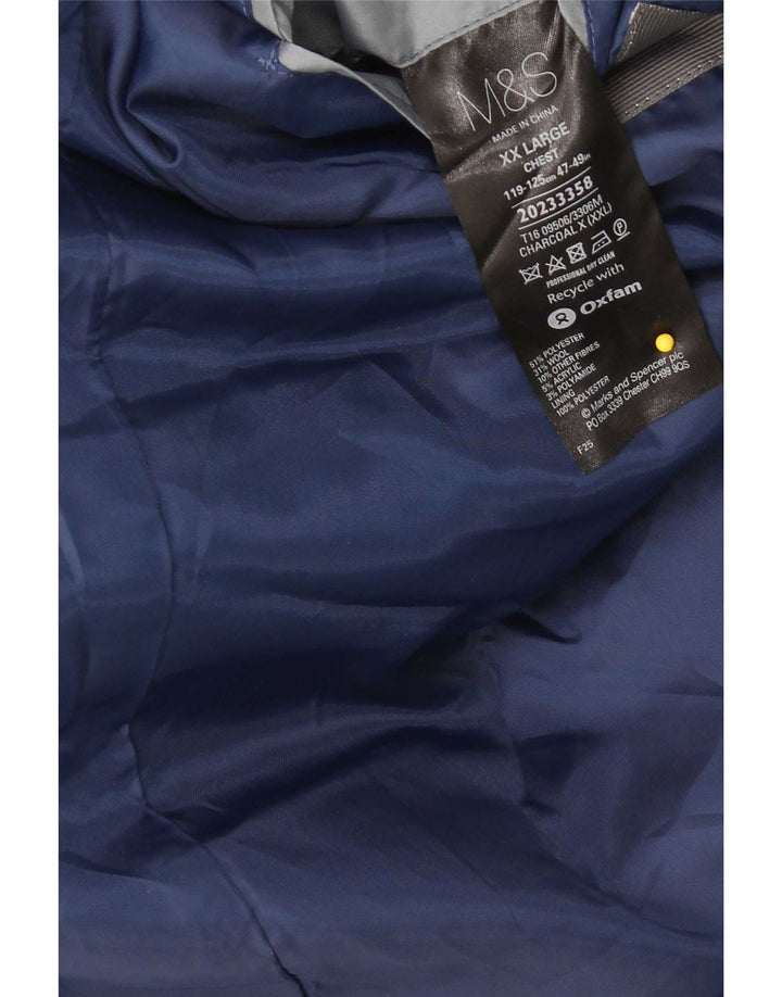 Marks & Spencer Herre Overfrakke UK 44 2XL Sort Polyester