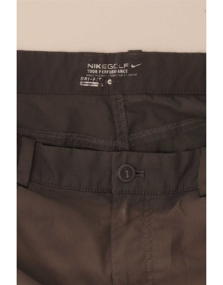 Nike Dame Dri Fit Casual Shorts W34 Large Grå Polyester