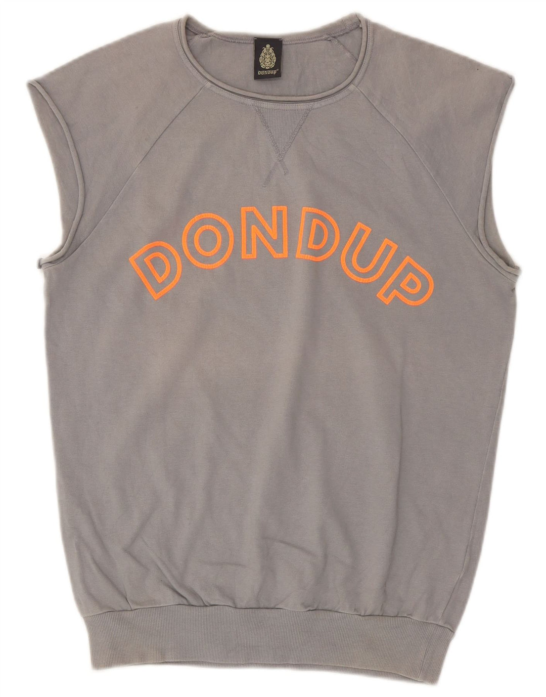 Dondup Herre Grafisk Ærmeløs Sweatshirt Jumper Medium Grå Bomuld