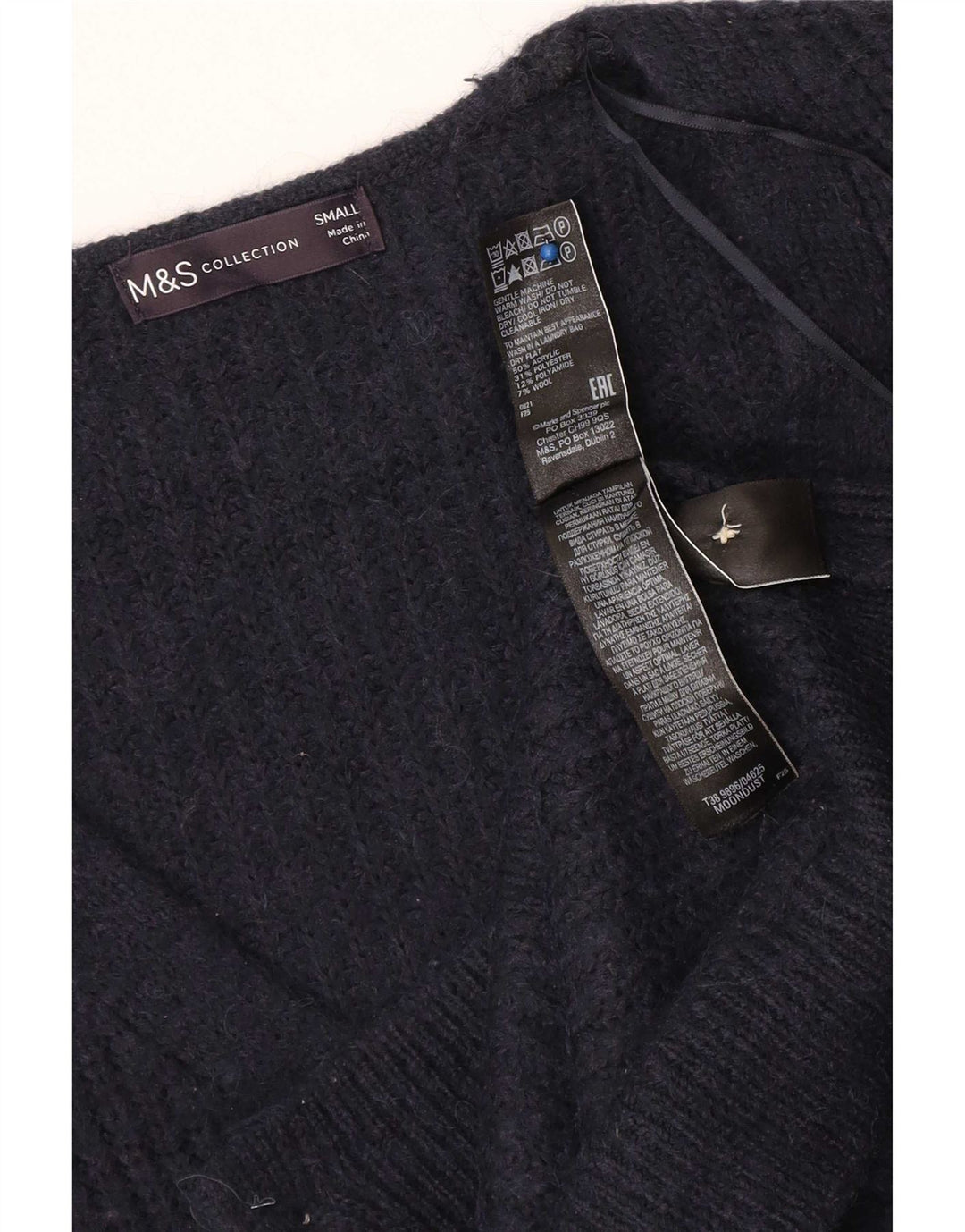 Marks & Spencer Dame Oversized Cardigan Sweater UK 10 Small Navy Blue