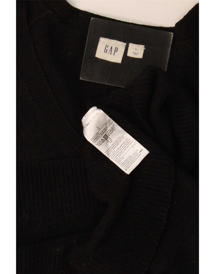 Gap Dame V-hals Jumper Sweater UK 16 Stor Sort Nylon
