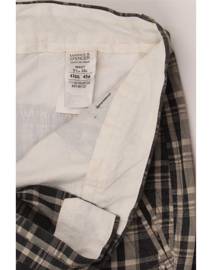 Marks & Spencer Herre Autograph Cargo Shorts Medium W32 Grå Plaid Bomuld