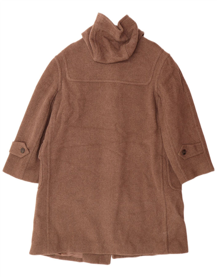Jones New York Dame Hooded Duffle Coat UK 14 Medium Brown Wool Classic