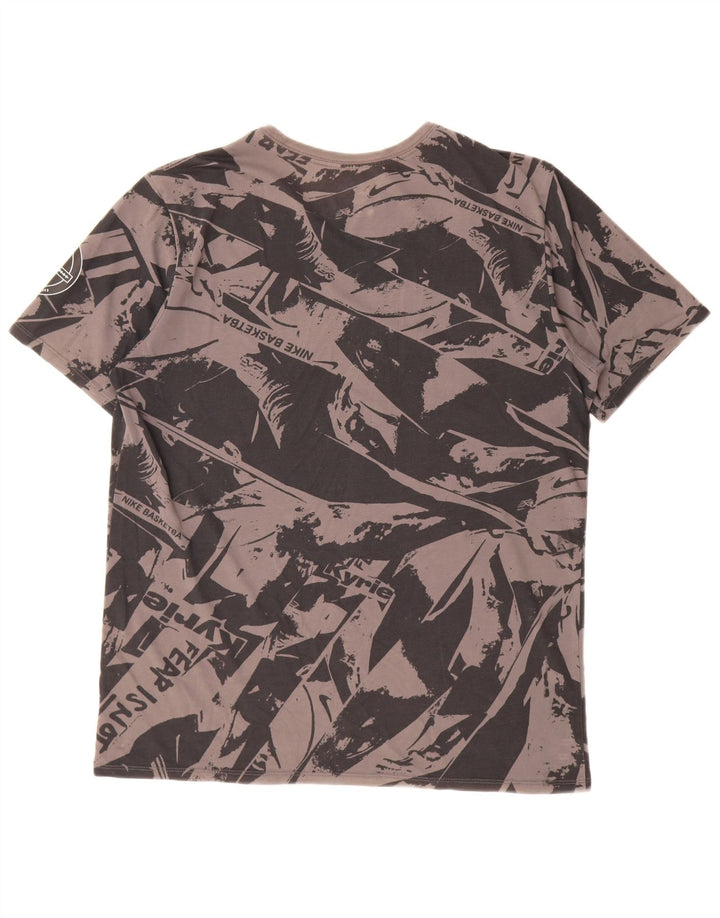 Nike Herre Dri Fit abstrakt mønster grafisk T-shirt top stor grå
